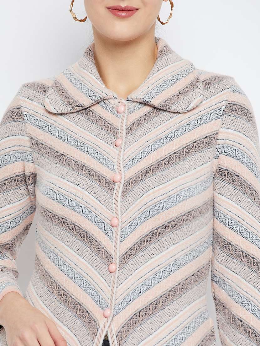 peach wool blend cardigan - 21574864 -  Standard Image - 3