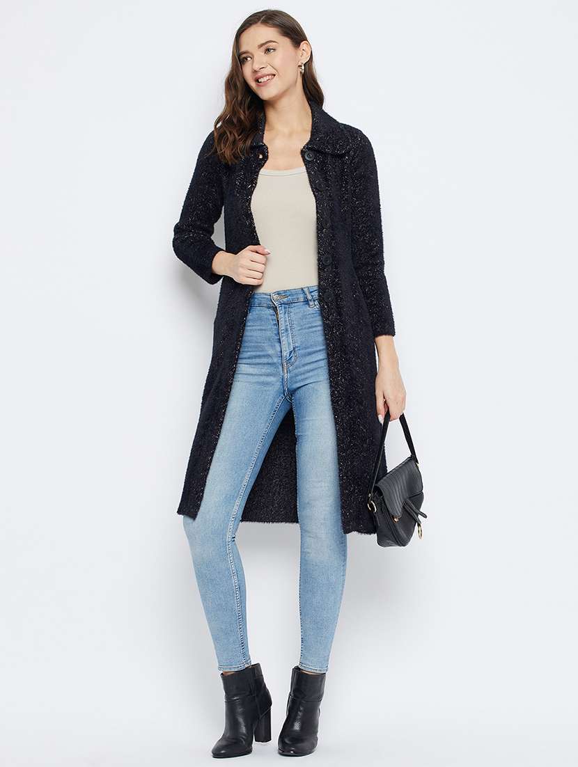 women self design long sleeve cardigan - 21574873 -  Standard Image - 3