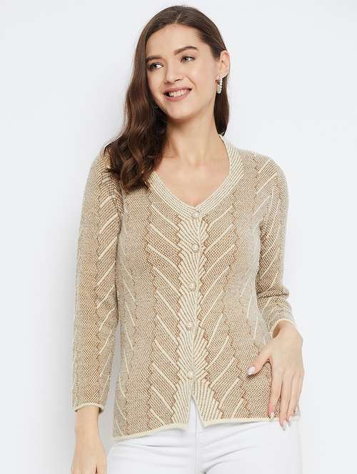 brown wool blend cardigan - 21574914 -  Standard Image - 0