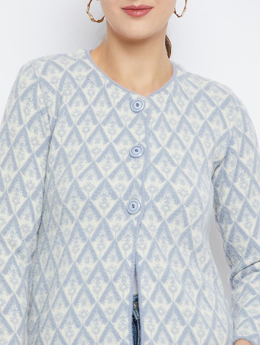 blue wool blend cardigan - 21574924 - Standard Image - 3
