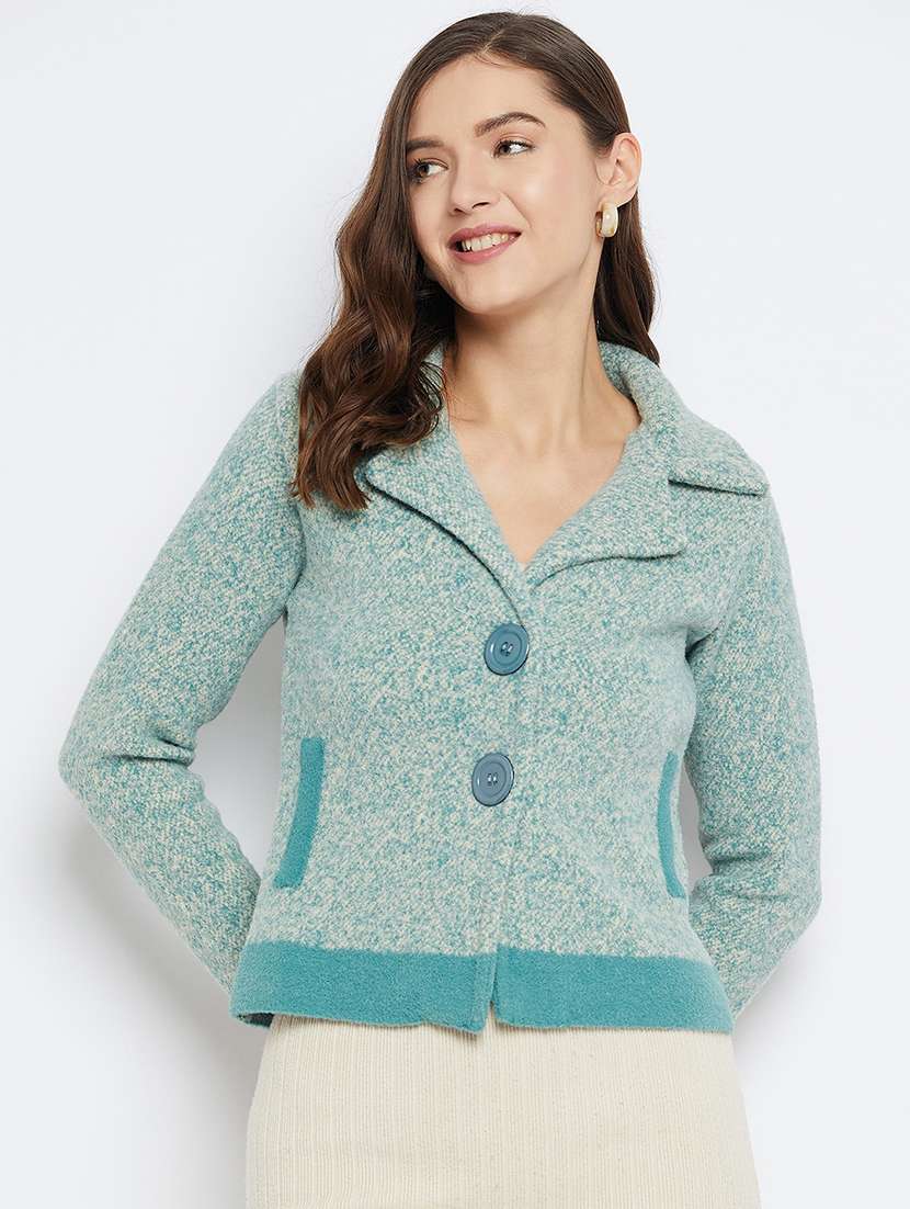 women self designed long sleeve cardigan