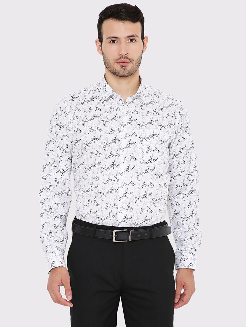 men slim fit printed formal shirt