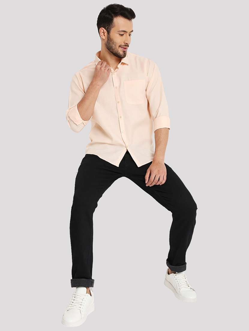 men slim fit plain formal shirt - 21574957 - Standard Image - 3