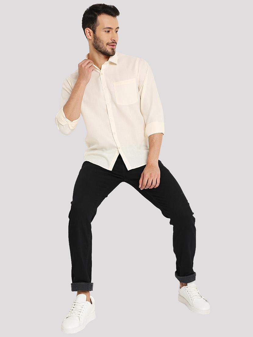 men slim fit plain formal shirt - 21574959 - Standard Image - 3