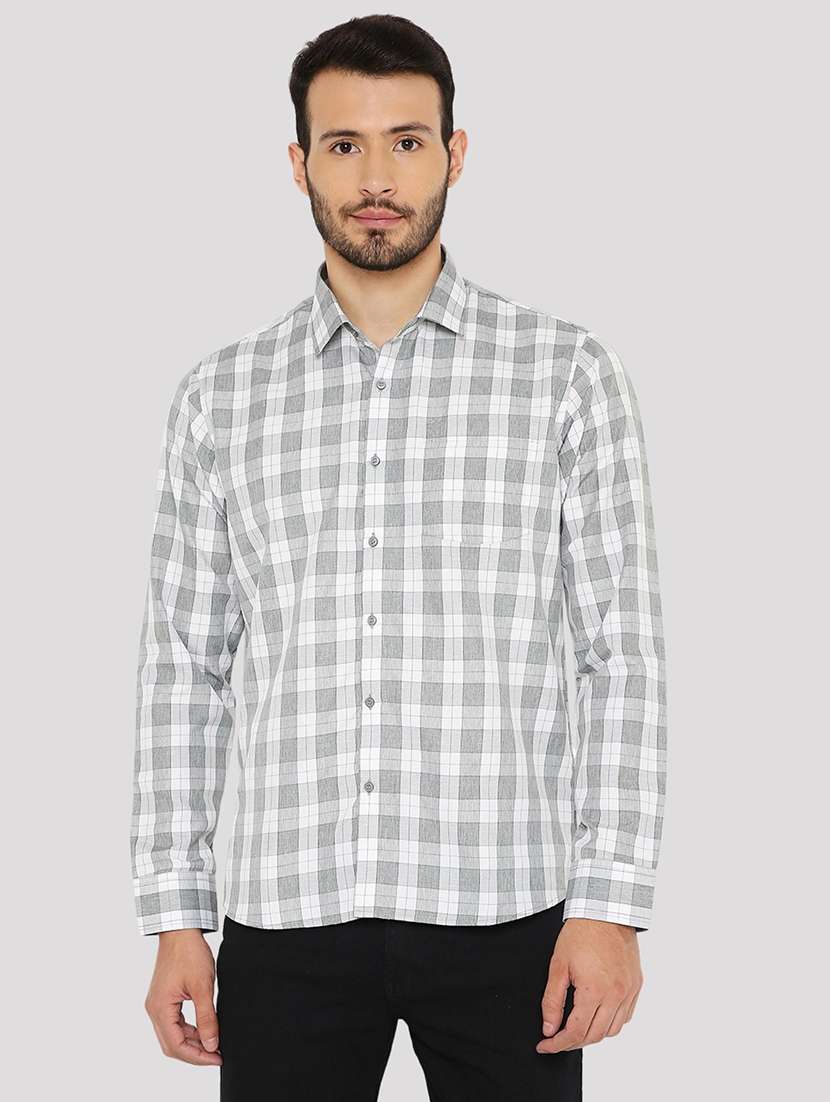 men checkered slim fit formal shirt