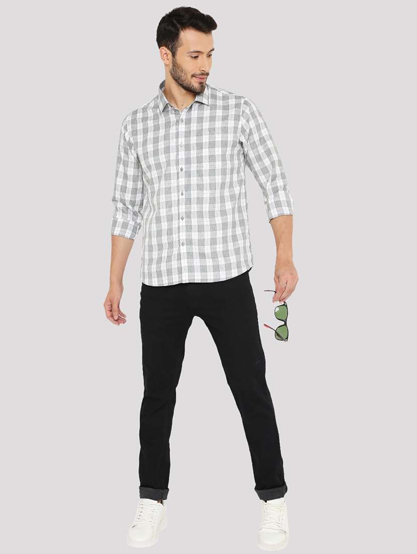 men checkered slim fit formal shirt - 21574969 - Standard Image - 3