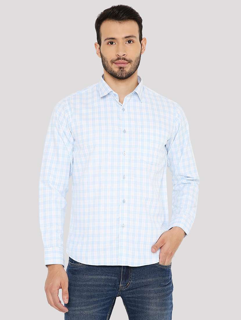 men checkered slim fit formal shirt