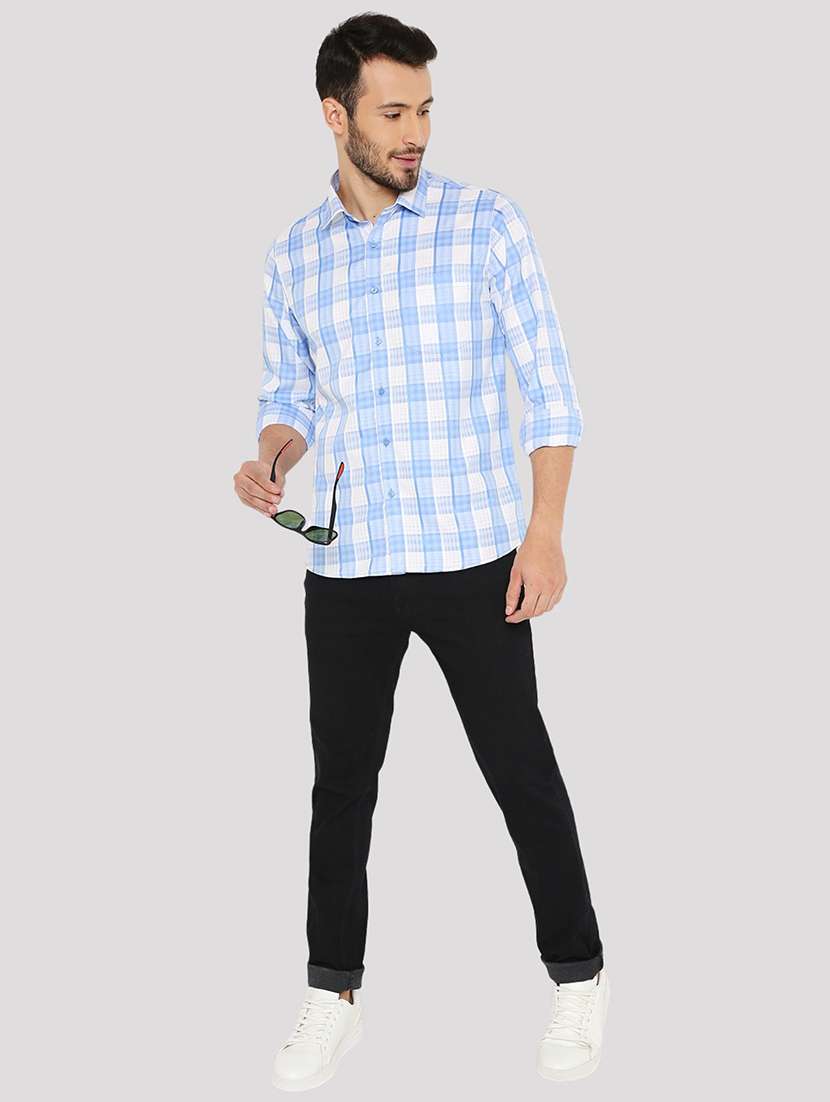 men checkered slim fit formal shirt - 21574981 - Standard Image - 3