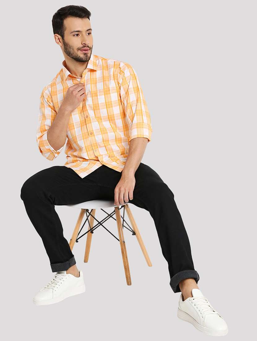 men checkered slim fit formal shirt - 21574983 - Standard Image - 3
