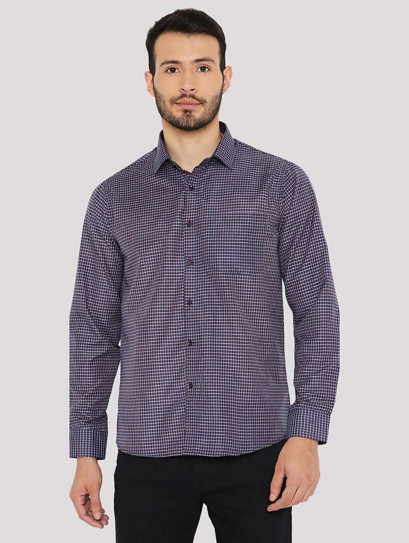 men checkered slim fit formal shirt
