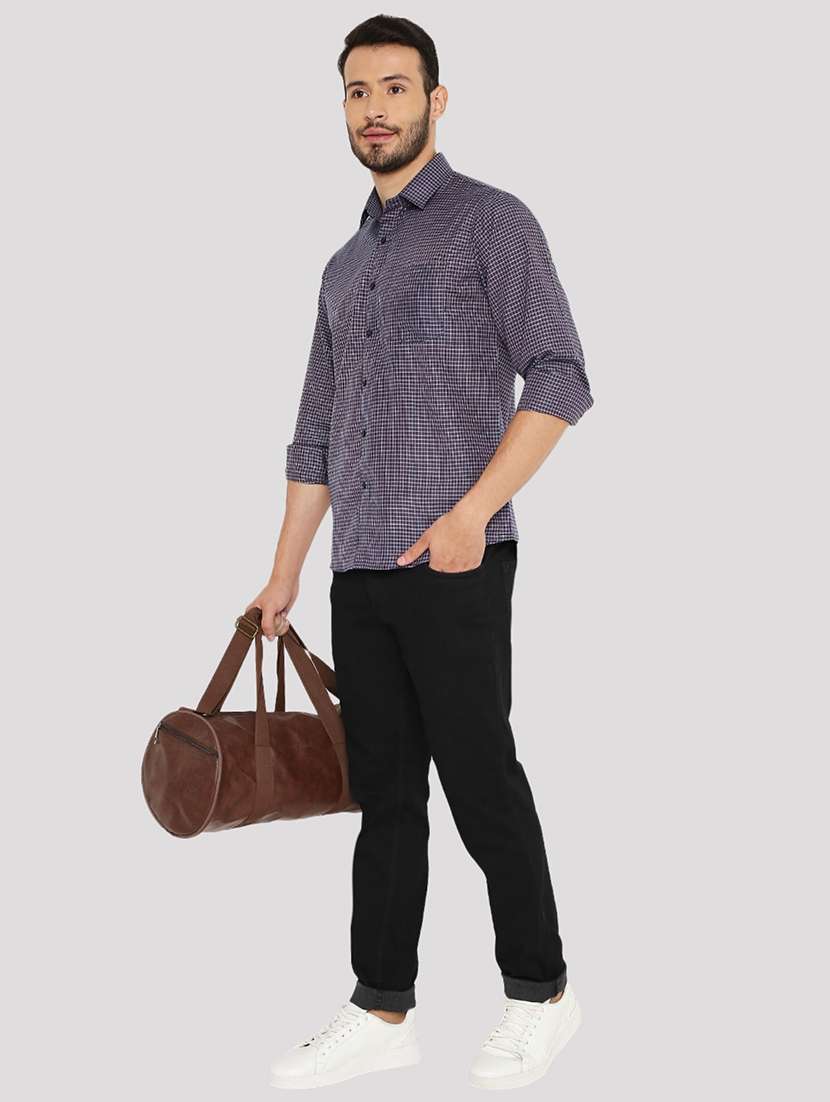 men checkered slim fit formal shirt - 21574984 -  Standard Image - 3