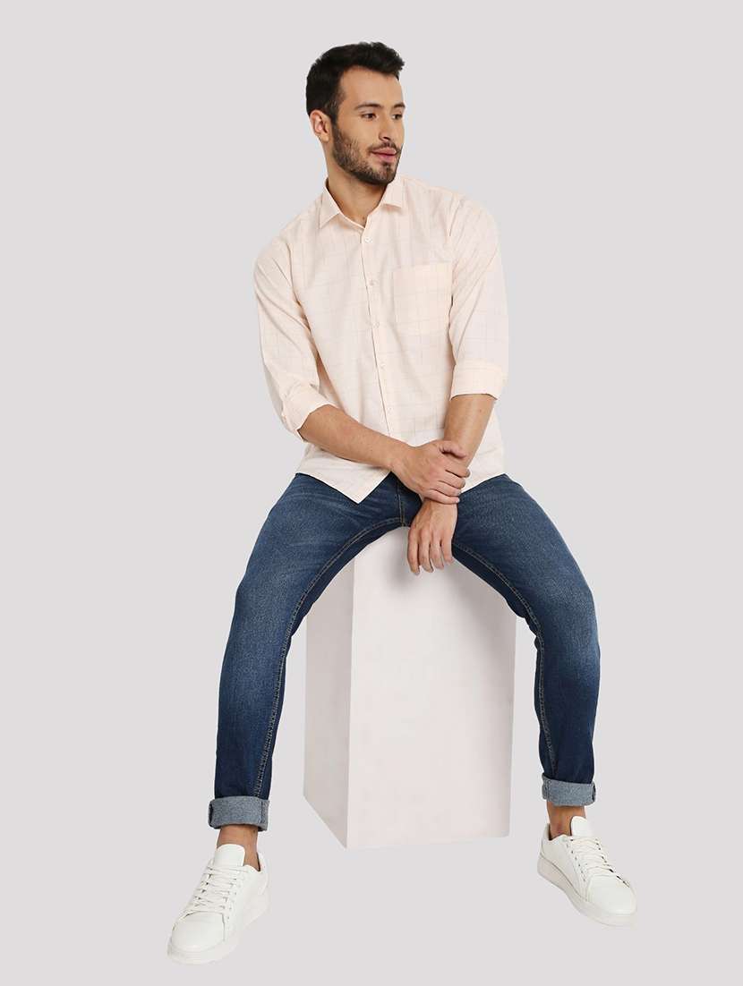 men checkered slim fit formal shirt - 21574987 -  Standard Image - 3