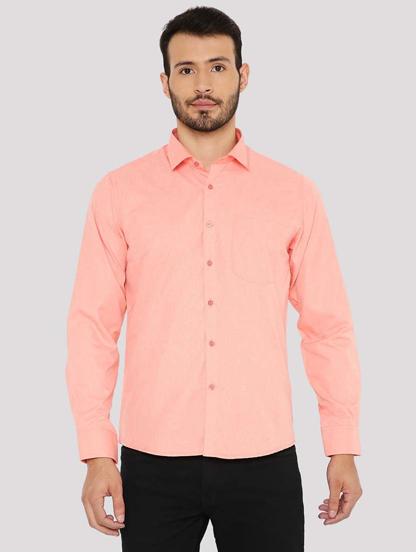 men solid slim fit formal shirt