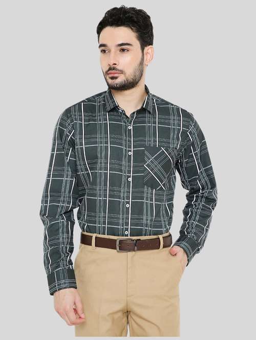 men checkered slim fit formal shirt - 21574998 -  Standard Image - 0