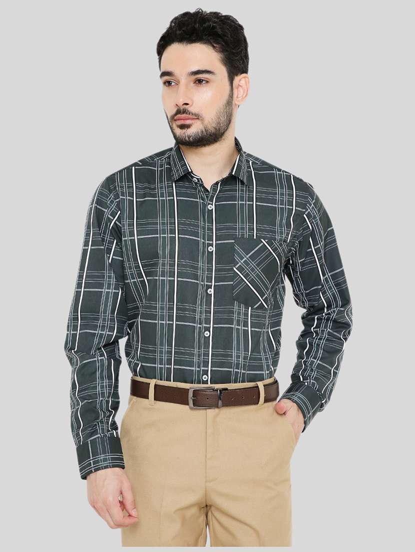 men checkered slim fit formal shirt - 21574998 -  Zoom Image - 0