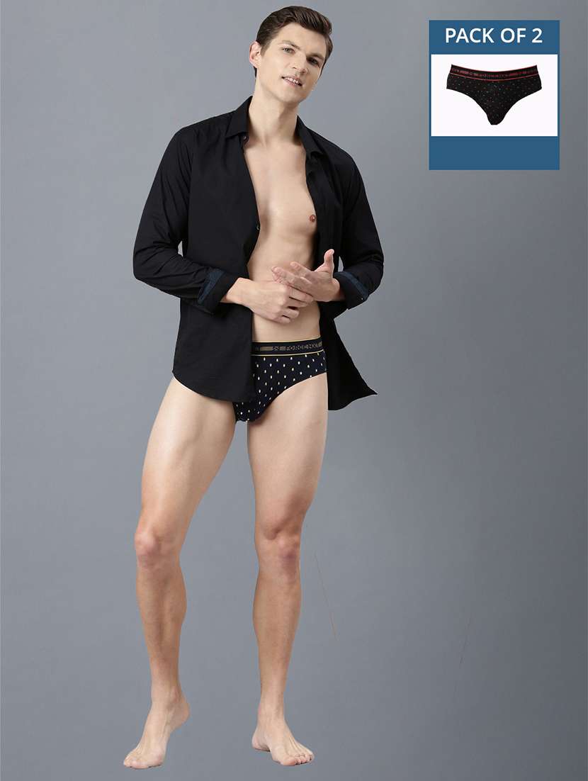 men pack of 2 printed hipster briefs