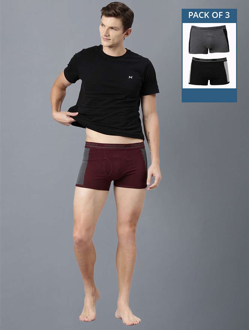 men pack of 3 color block trunks