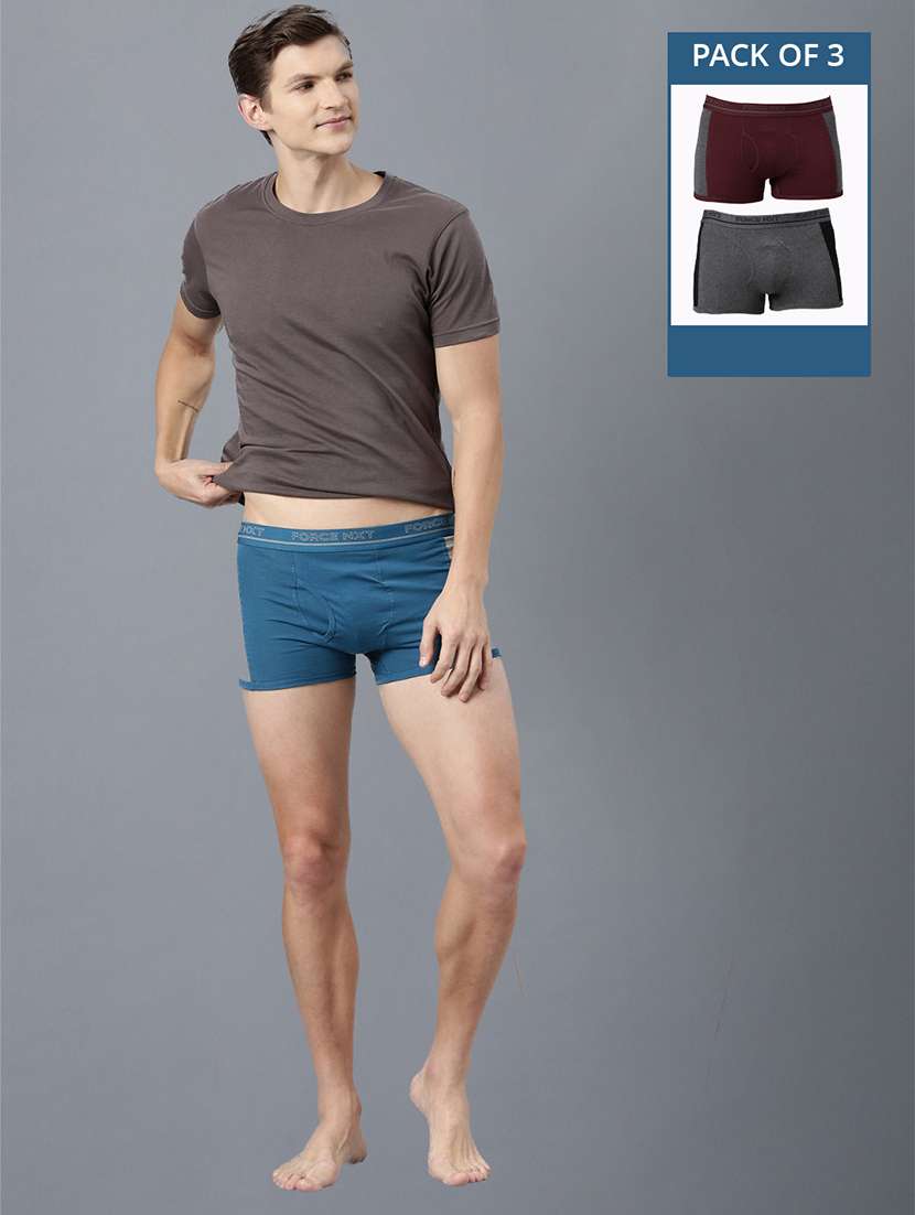 men pack of 3 color block trunks