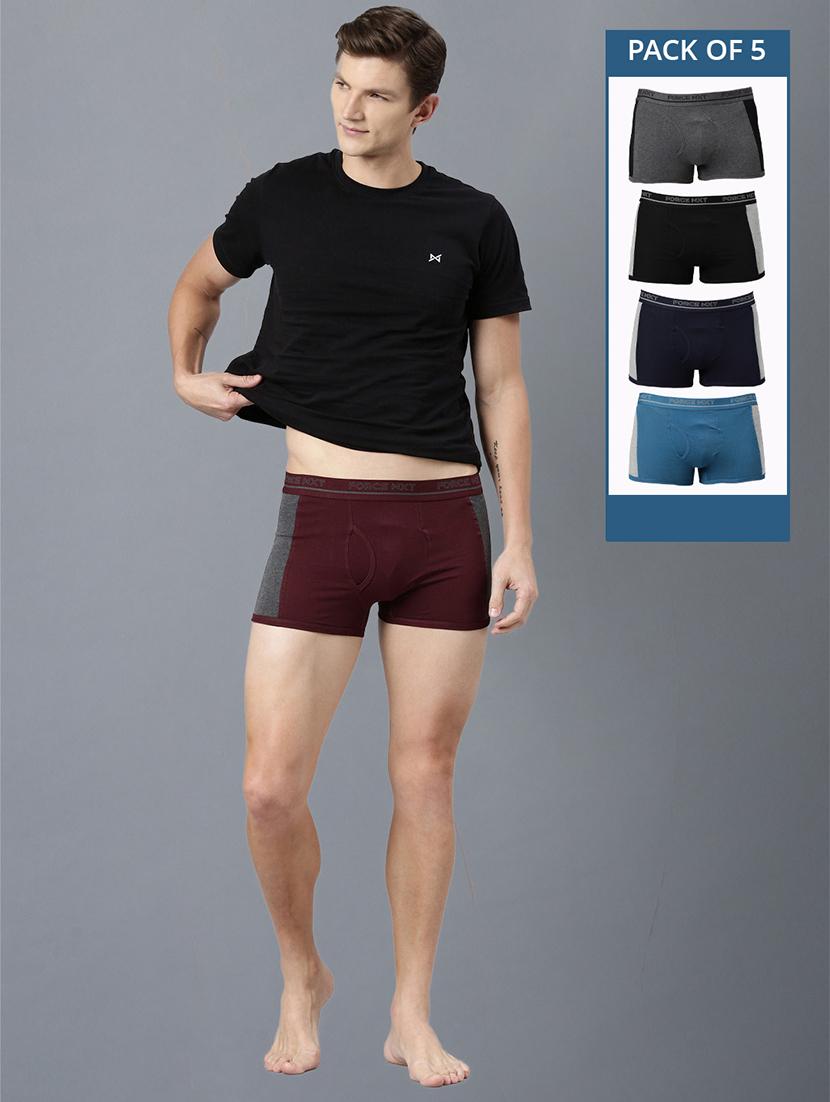 men pack of 5 color block trunks