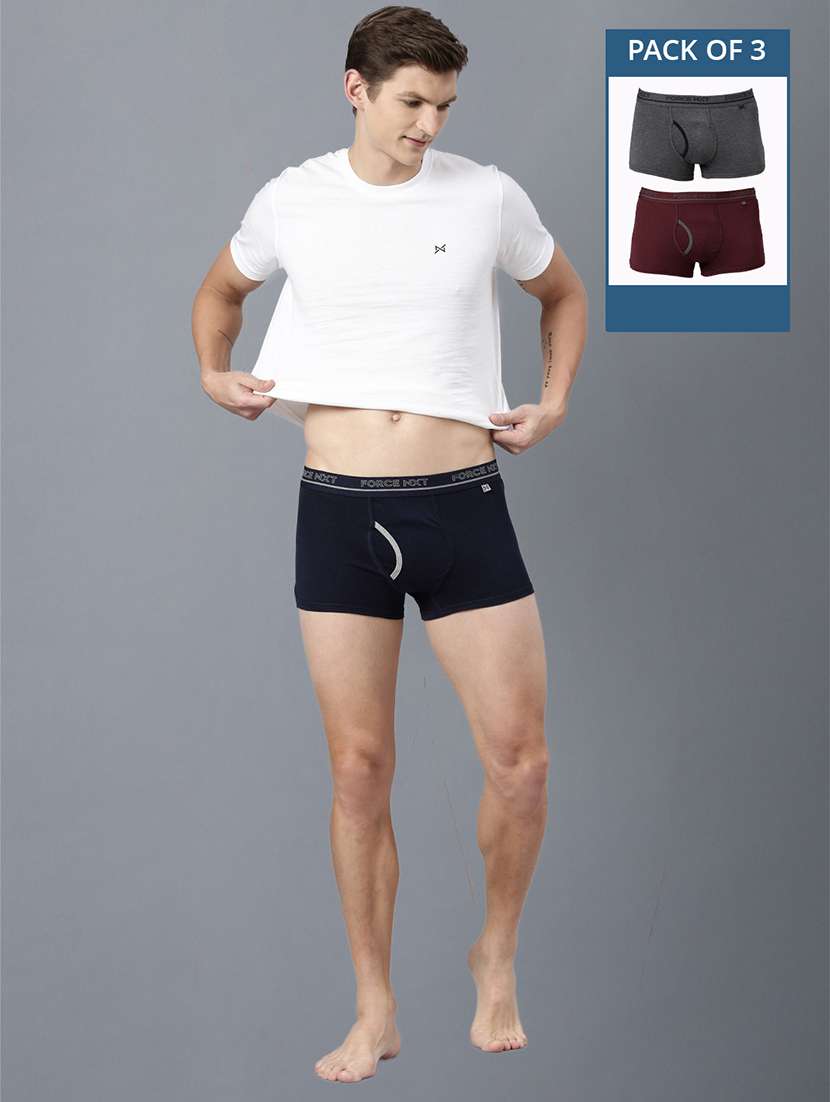 men pack of 3 solid trunks