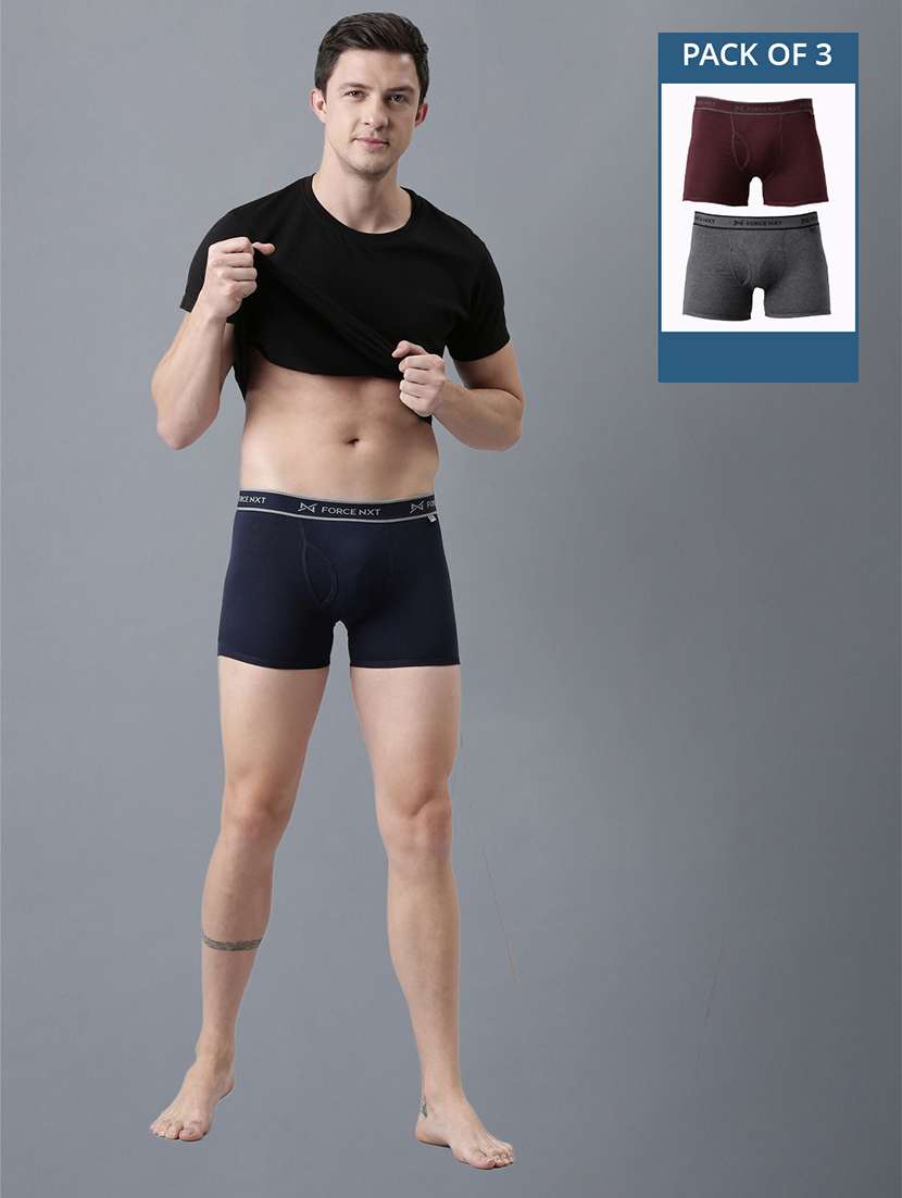 men pack of 3 solid trunks