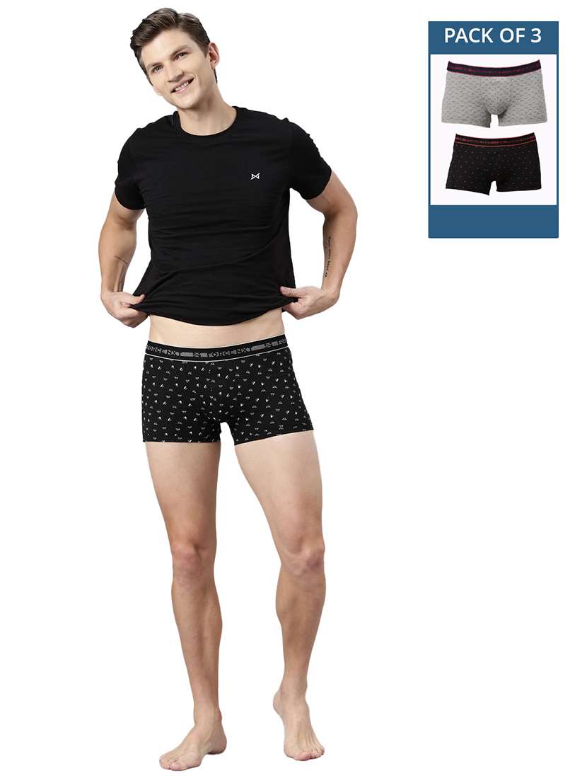 men pack of 3 printed trunks brief