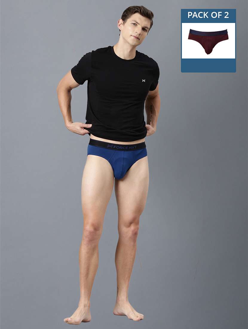 men pack of 2 solid hipster briefs