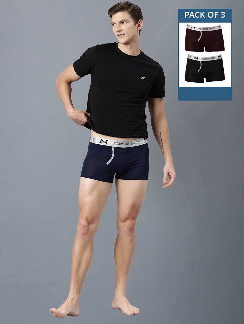 men pack of 3 solid trunks