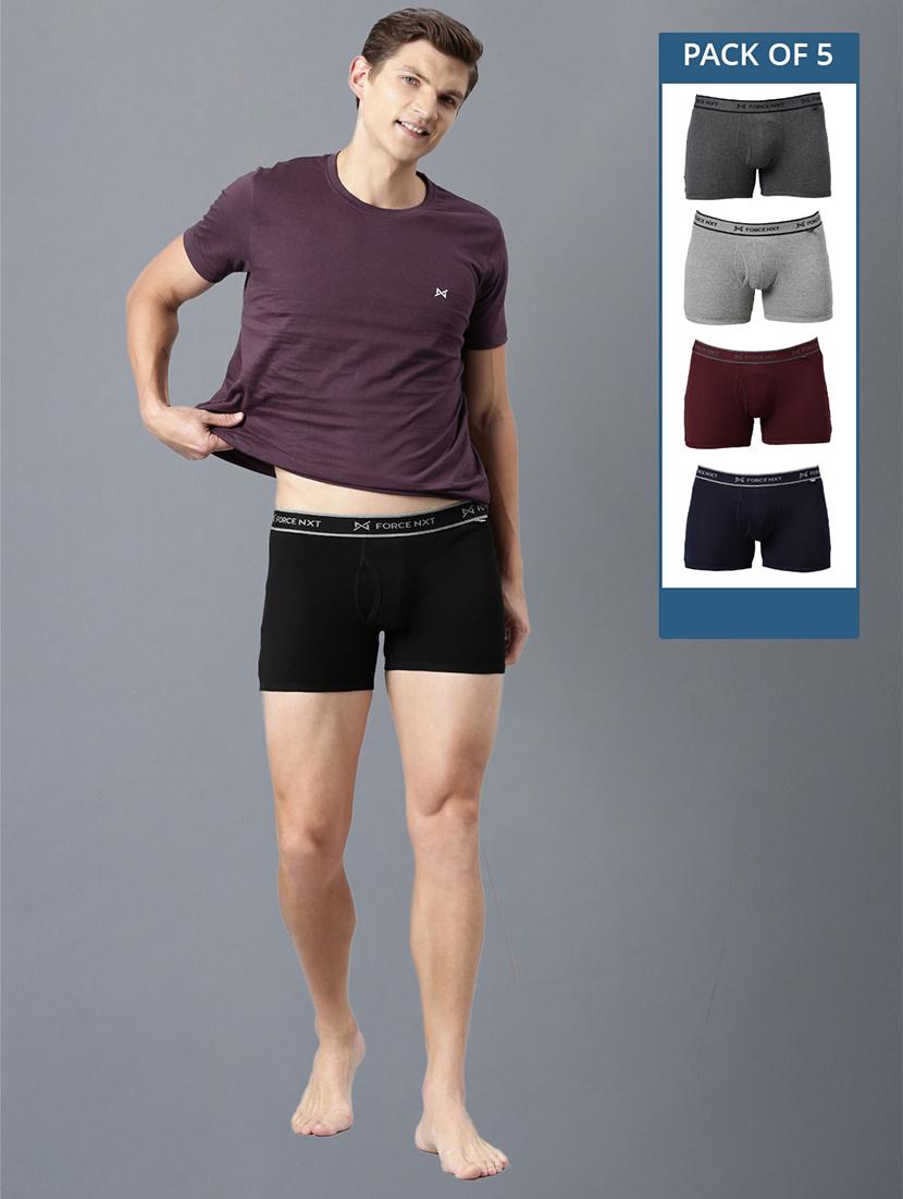 men pack of 5 solid trunks