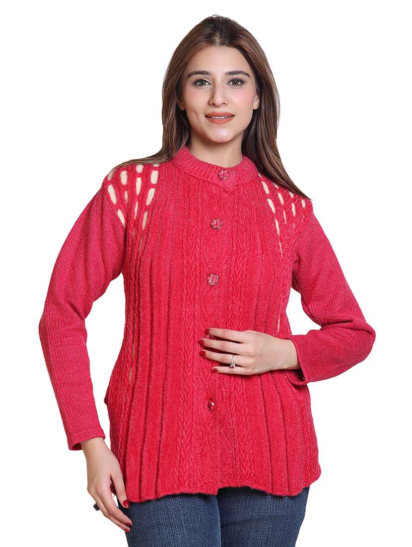 women pointelle knit long sleeves cardigan - 21575470 - Zoom Image - 0
