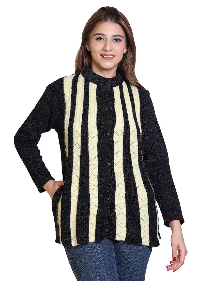 women pointelle knit long sleeves cardigan - 21575473 - Zoom Image - 0