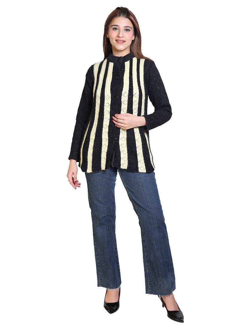 women pointelle knit long sleeves cardigan - 21575473 - Standard Image - 3