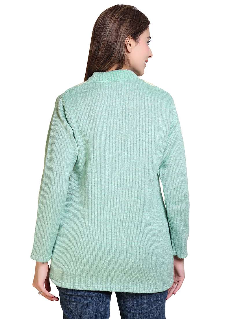 women pointelle knit long sleeves cardigan - 21575478 - Standard Image - 3