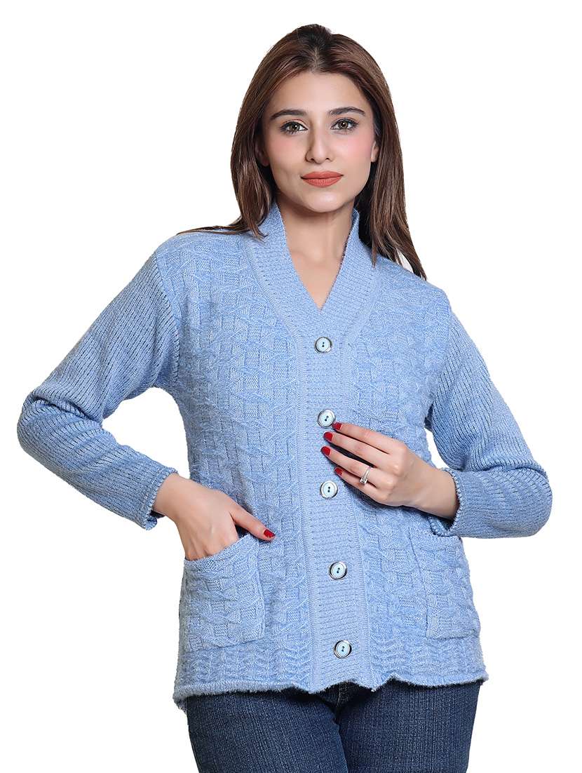 women pointelle knit long sleeves cardigan - 21575479 -  Zoom Image - 0