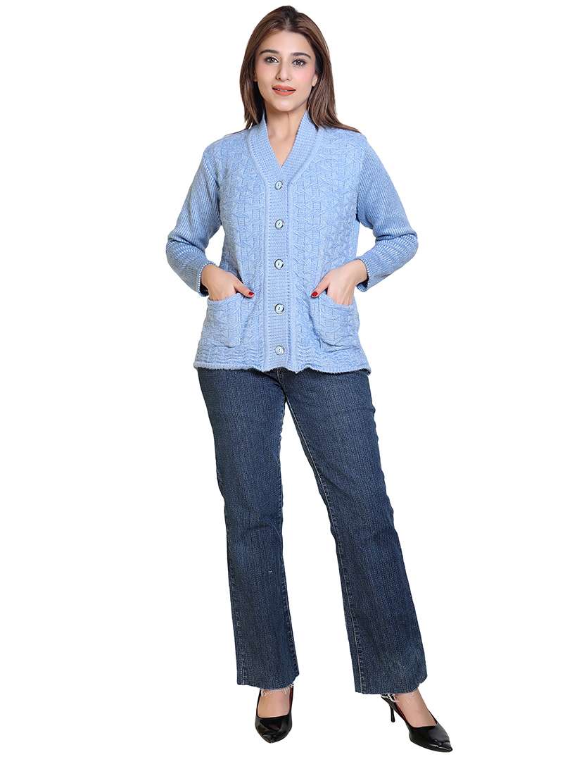women pointelle knit long sleeves cardigan - 21575479 - Standard Image - 3