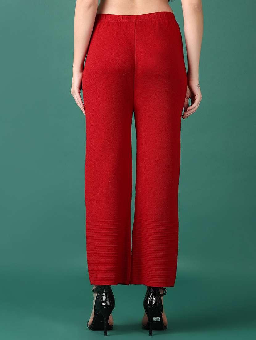 women red solid palazzo - 21575535 -  Standard Image - 3