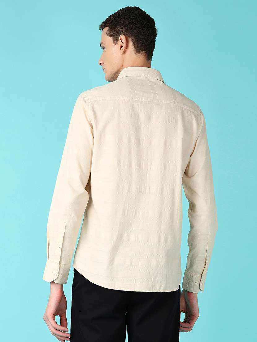 men solid collared long sleeves casual shirt - 21575577 -  Standard Image - 3