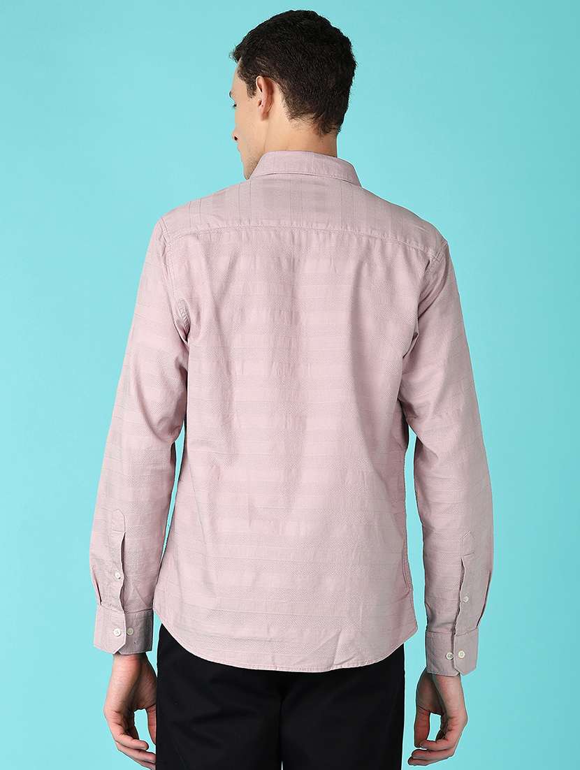 men solid collared long sleeves casual shirt - 21575578 -  Standard Image - 3