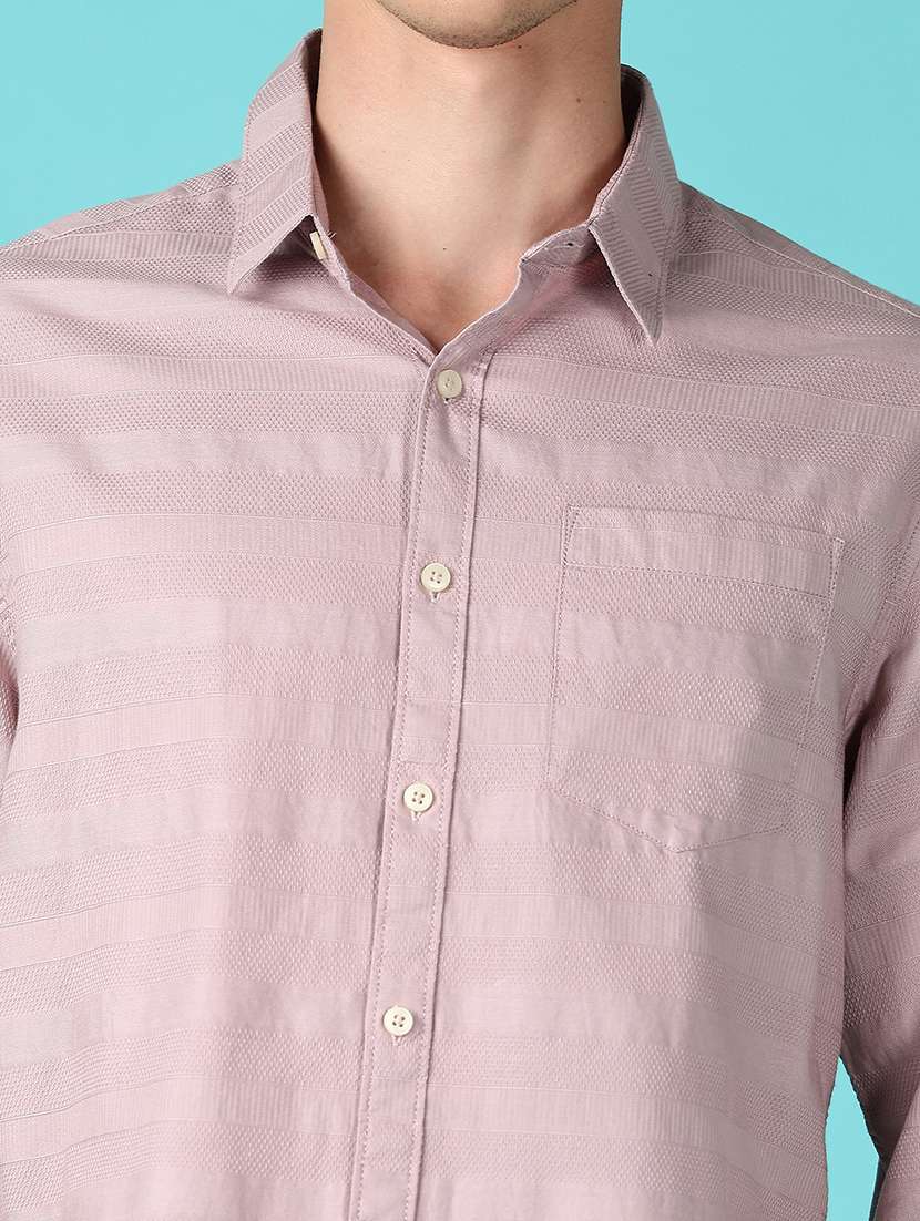 men solid collared long sleeves casual shirt - 21575578 -  Standard Image - 5