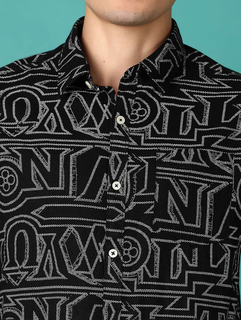 men printed collared long sleeves casual shirt - 21575580 -  Standard Image - 5