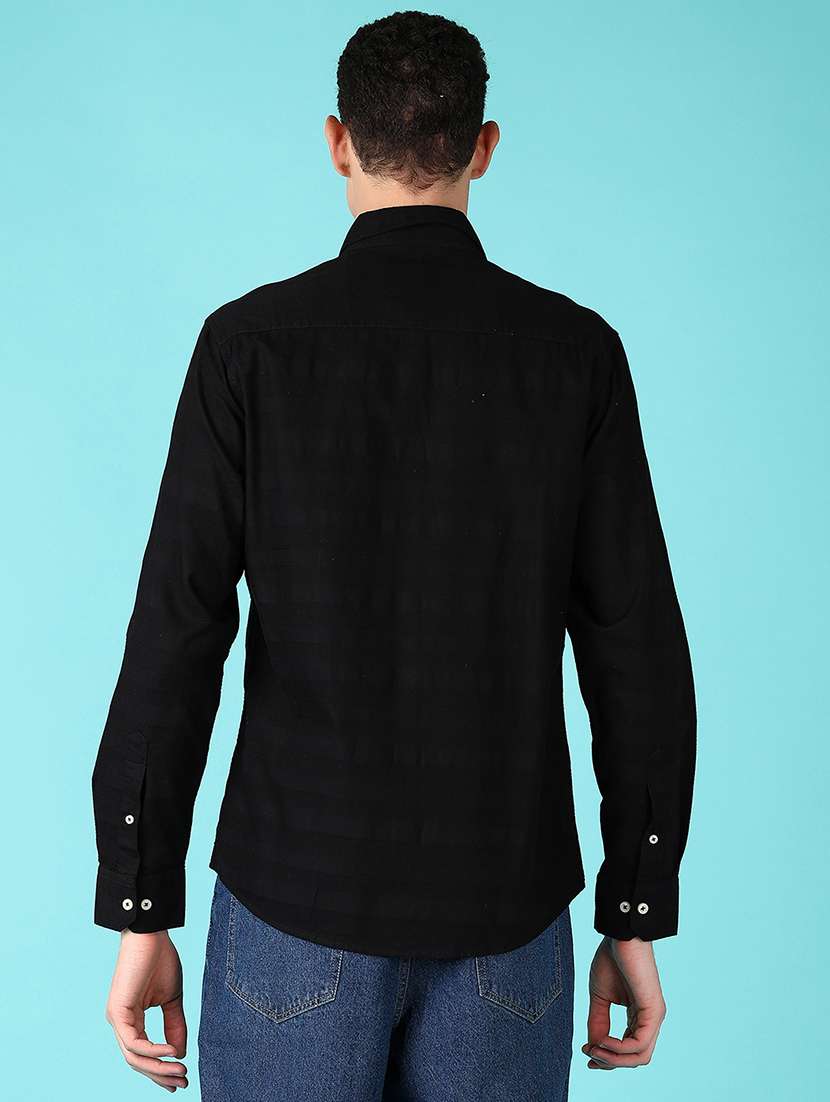 men solid collared long sleeves casual shirt - 21575581 -  Standard Image - 3