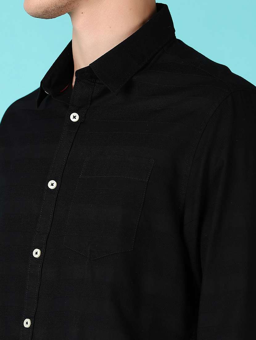 men solid collared long sleeves casual shirt - 21575581 -  Standard Image - 5