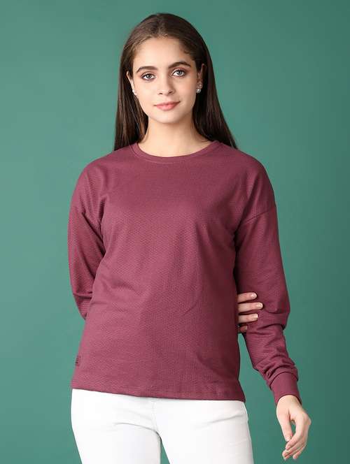 women solid long sleeve sweatshirt - 21575596 -  Standard Image - 0