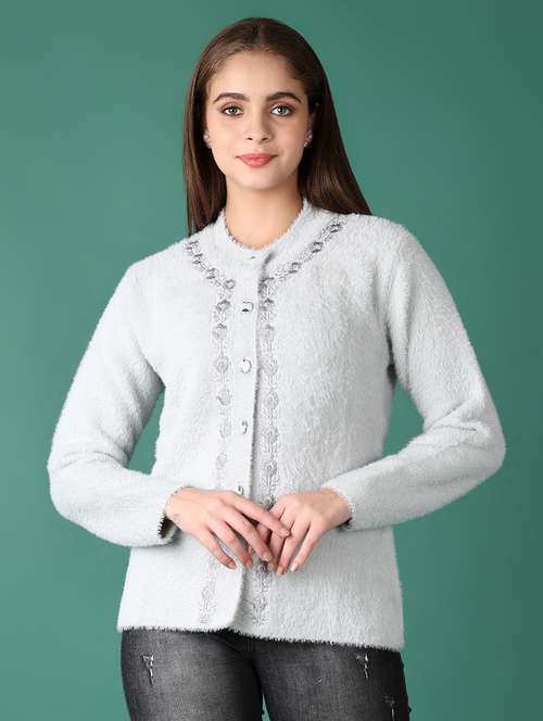 women self design long sleeve cardigan - 21575600 -  Standard Image - 0