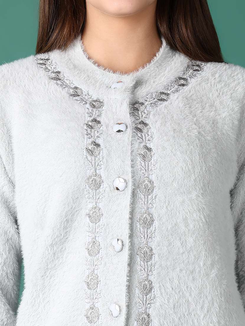 women self design long sleeve cardigan - 21575600 -  Standard Image - 5