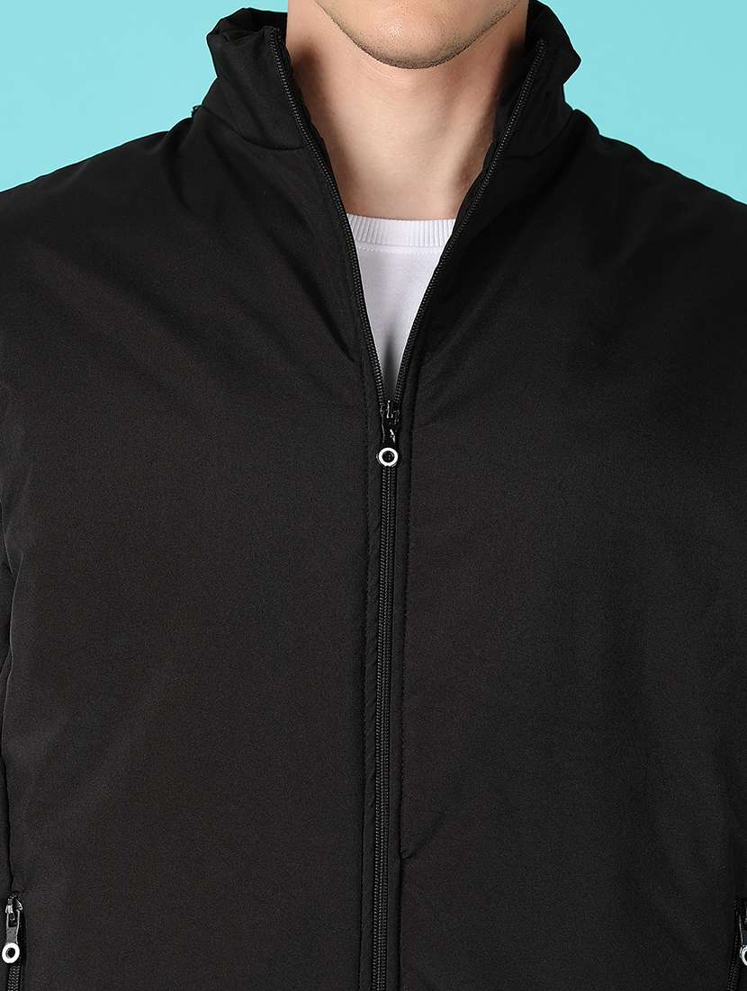 men solid sleeveless bomber jacket - 21575603 -  Standard Image - 5