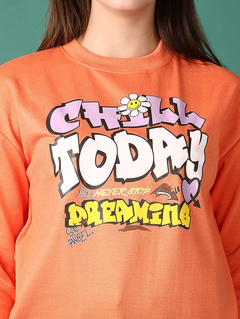 women front print long sleeve sweatshirt - 21575616 -  Standard Image - 5