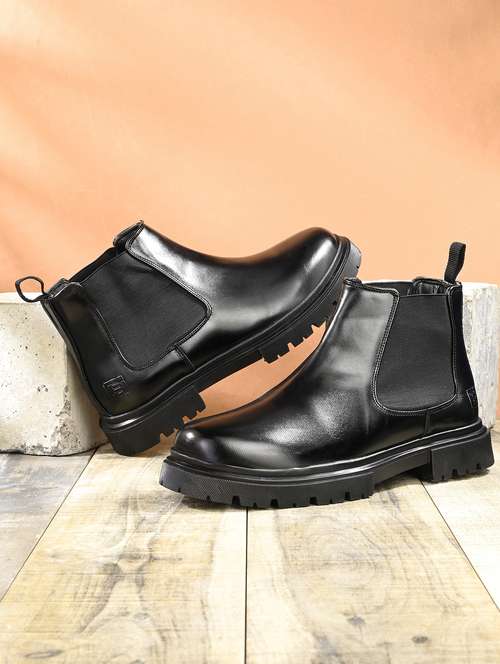 men black slip on high tops boot - 21575814 -  Standard Image - 0