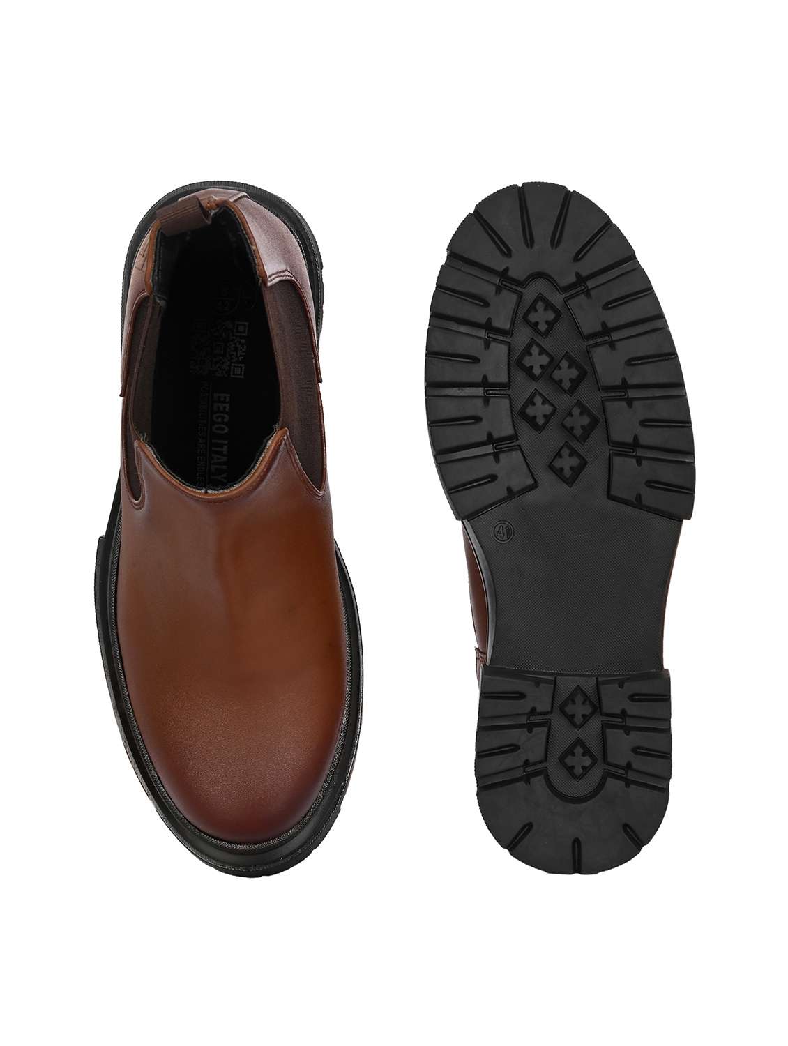 men brown slip on high tops boot - 21575817 -  Standard Image - 5