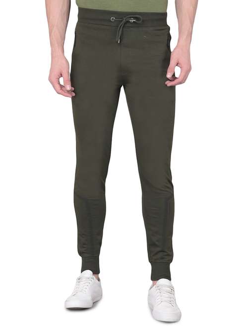 men olive solid jogger - 21575868 -  Standard Image - 0